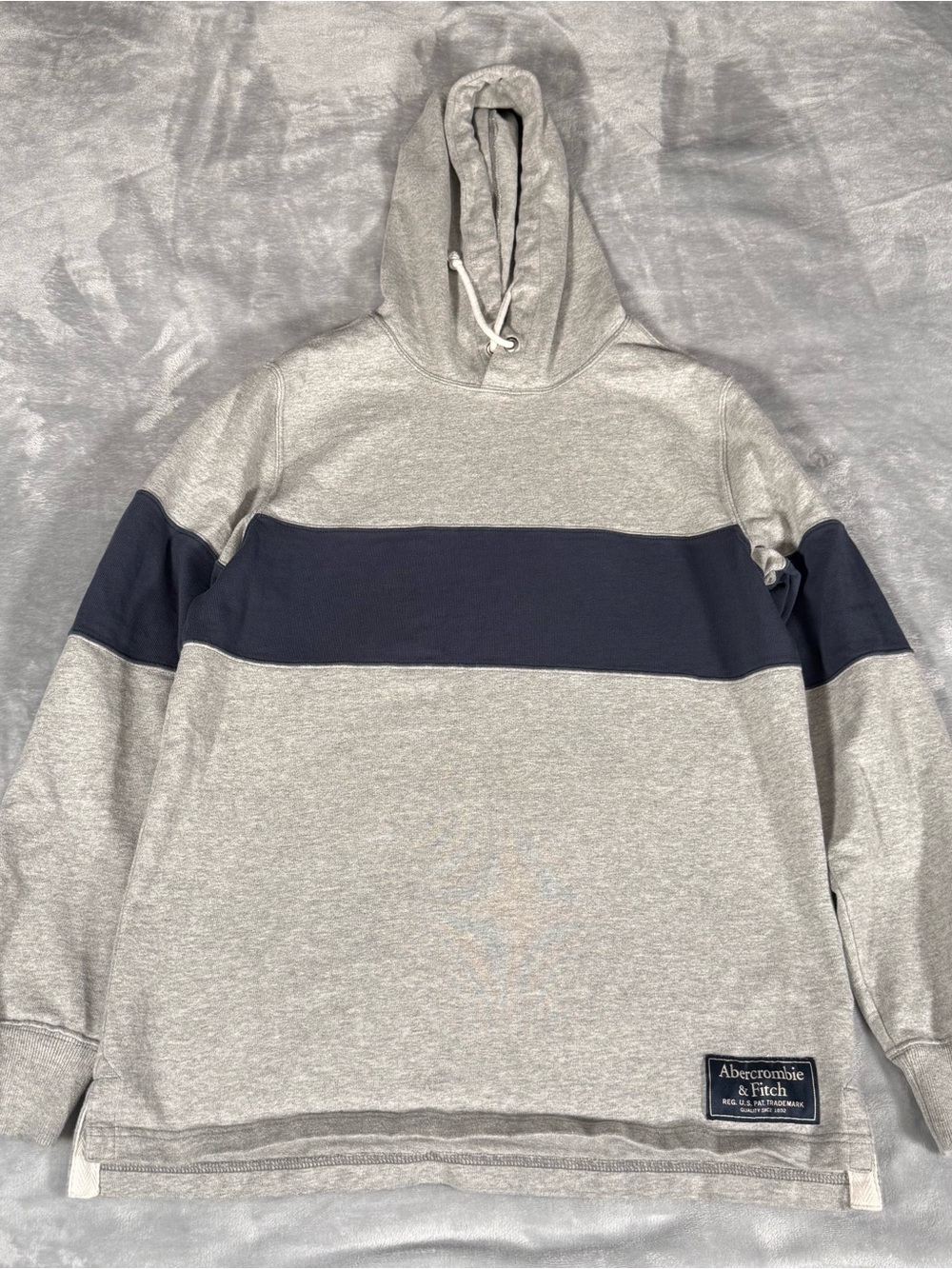 Abercrombie & Fitch Rugby Cloth Sweatshirt Hoodie Mens M Slim Fit Faded Gray
